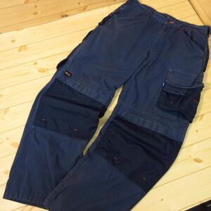 ◎WS workwear ワークウェア CORDURA コーデュラ◆カーゴパンツ ワーク 切り替え 膝パッド入れ 作業着◆メンズ 紺 87R◆P4280