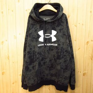 ◎使用少なめ！UNDER ARMOUR アンダーアーマー◆タイダイパーカー フーディー プルオーバー 裏起毛 スポーツ◆メンズ グレー XXL◆A4042