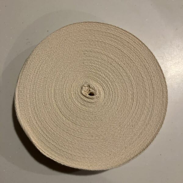 綿テープ　生成り　0.5ミリ厚　30ミリ巾　30ｍ巻