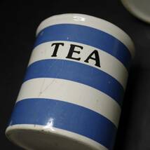 キャニスター ◆ 古い 紅茶 砂糖 2点セット 茶葉入 シュガーポット フランス　西洋　陶器 茶器 調味料入れ ヴィンテージ 蓋物 容器 29-02_画像6