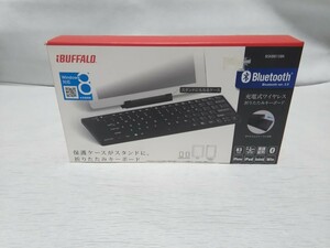 iBUFFALO　充電式ワイヤレス折りたたみキーボード　BSKBB15BK　Bluetooth　無線キーボード