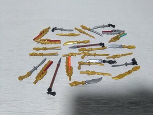 LEGO　組立済み　装飾付き武器　ニンジャゴー　刀　ミニフィグ小物　パーツ　大量まとめてセット　レゴブロック