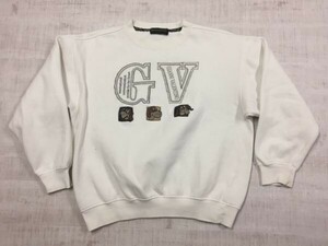 GIANNI VALENTINO ジャンニバレンチノ 犬 ワンちゃん 刺繍 オールド レトロ 古着 ストリート スウェットトレーナー メンズ L 白