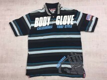 ボディーグローヴ Body Glove サーフ ネオお兄系 スポーツ Y2K 00's 古着 ボーダー 半袖ポロシャツ メンズ M 黒_画像1