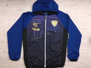 ロット lotto スポーツ 水玉ドット メタリックプリント パイピング パーカー ジャケット メンズ ポリエステル100% 裏起毛 M 青