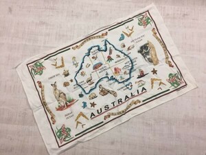 オーストラリア Australia スーベニア お土産 ご当地 旅行 マップ柄 ランチョンマット マルチクロス 白