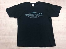 WASHINGTON DC ワシントンディーシー スーベニア お土産 ご当地 アメカジ 半袖Tシャツ カットソー メンズ L 紺_画像1