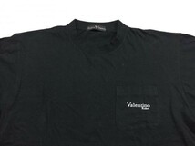 Rodhos Valentino ロードスバレンチノ 胸ポケット コットン100% ロゴプリント シンプル ロンT 長袖Tシャツ メンズ M 黒_画像3