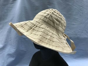  Italy made gray vi GREVI cloche hat lady's Glo gran ribbon Old Classic elegant beige 