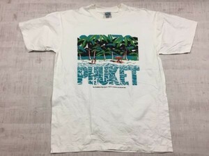 NO PROBLEM製 プーケット Phuket タイ スーベニア サーフ お土産 ご当地 半袖Tシャツ カットソー メンズ 白