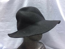 ITALY製 HAT&DREAMS ハットアンドドリームス VECCHI ローズバッド フェルト ハット 中折れ帽 帽子 メンズ ウール100% 黒_画像1