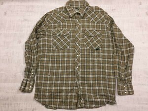 Berne Apparel アメカジ オールド古着 90s ストリート ウエスタンヨーク 長袖チェックシャツ メンズ L ベージュ