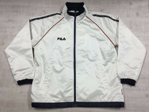 フィラ FILA スポーツ レトロ オールド古着 ジャンパー ブルゾン トラック ジャケット メンズ ポリエステル100% S 白