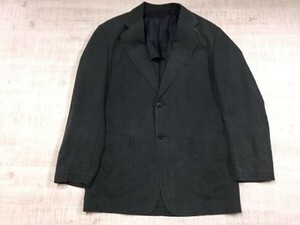 ランバン クラシック LANVIN CLASSIQUE 2つボタン オールドレトロ古着 シャツ生地 テーラードジャケット メンズ テンセル66% サイズ46 紺