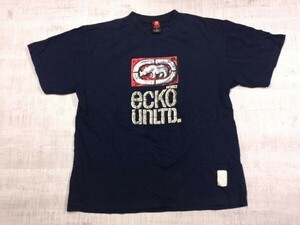 ECKO UNLTD エコーアンリミテッド ストリート ヒップホップ HIPHOP スケート 半袖Tシャツ カットソー メンズ L 紺