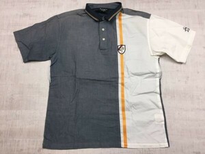 マンシングウェア グランドスラム Munsingwear grandslam オールド レトロ スポーツ ゴルフ 半袖ポロシャツ メンズ M グレー白