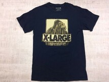 エクストララージ XLARGE ストリート かすれプリント ヒップホップ 半袖Tシャツ カットソー メンズ 紺_画像1