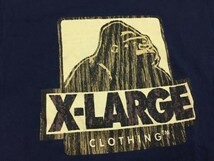 エクストララージ XLARGE ストリート かすれプリント ヒップホップ 半袖Tシャツ カットソー メンズ 紺_画像3