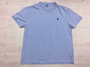 ポロ ラルフローレン Polo Ralph Lauren アメカジ ポイント刺繍 半袖Tシャツ メンズ CLASSIC FIT M 水色