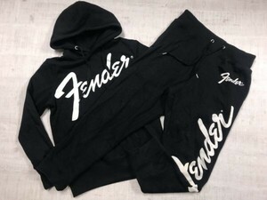 アズールバイマウジー AZUL by moussy ×フェンダー Fender ストリート ロック Y2K スウェット上下セットアップ レディース 綿混合 M 黒