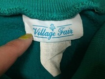 ヴィレッジフェア Village Fair 襟付き 花柄 フラワー プリント ガーリー ファンシー レトロ スウェット トレーナー レディース 緑_画像2