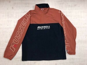 ラッセルアスレチック RUSSELL ATHLETIC ハーフジップ ナイロン×フリース異素材切替 スポーツ 古着 プルオーバー ジャケット メンズ M