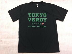 TOKYO VERDY 東京ヴェルディ 公式 ファンクラブ サッカー Jリーグ 半袖Tシャツ カットソー メンズ ポリエステル100% L 黒