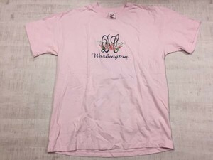 USA製 アンビル anvil ワシントン州 Washington スーベニア 90s カントリー 半袖Tシャツ カットソー メンズ XL ピンク