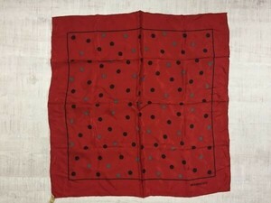 ジバンシイ GIVENCHY ムーンバット製 レトロ クラシック 水玉 シルク スカーフ ファッション小物 レディース シルク100% 赤