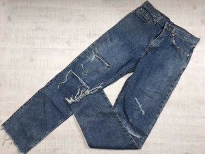 USA製 リーバイス Levi's 510-0217 アメカジ ネオグランジ テーパード 裾カットオフ ダメージ デニム パンツ ボトムス メンズ 30 青