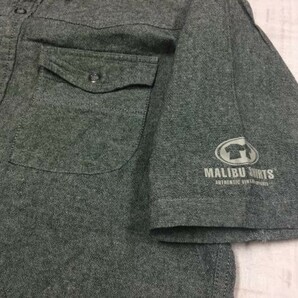 MALIBU SHIRTS マリブシャツ ハワイ アメカジ ブラック・シャンブレー半袖ウエスタンシャツ メンズ M 黒の画像3