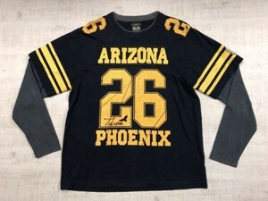 ARIZONA アリゾナ PHOENIX フェニックス フェイクレイヤード 長袖Tシャツ ロンT メンズ オールド アメカジ ストリート XL 紺グレー