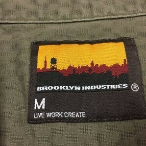 BROOKLYN INDUSTRIES ブルックリンインダストリー アメカジ ストリート シャドーチェック 半袖シャツ メンズ M カーキの画像2