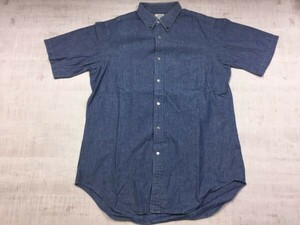 ニューヨーカー NEWYORKER Traditional オールド レトロ 古着 シャンブレー 半袖ドレスシャツ メンズ ボタンダウン L 紺