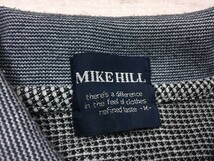 マイクヒル MIKE HILL ゴルフ オールド レトロ 古着 トラッド チェック トラ 虎 刺繍 半袖ポロシャツ メンズ 中厚手 M 紺/白_画像2