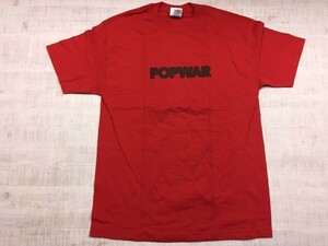 USA製 ALSTYLE アルスタイル製 POPWAR ポップウォー ストリート スケート 半袖Tシャツ カットソー メンズ L 赤