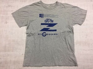 三菱オイル ORBIS GRAN Z 80s 90s オールド レトロ 古着 モータスポーツ シングルステッチ 半袖Tシャツ メンズ L グレー