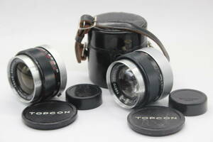 【返品保証】 【レンズ2点まとめ】トプコン Topcon UV Topcor 100mm F4 35mm F3.5 前後キャップ ケース付き レンズ s7070