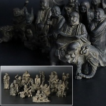 【宙】時代 木彫 十六羅漢 13体まとめて 廃寺収蔵品 仏教美術 細密細工 寺院仏閣 寺院祀品 C2T09.jq.2.1.B_画像1