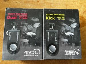 Roland Acoustic Drum Trigger スネア用 RT-30HR キック用 RT-30K セット 元箱付き ローランド ドラムトリガー 電子ドラム パーツ