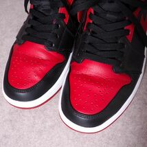 4-YA091【美品】NIKE AIR JORDAN 1 ナイキ エアジョーダン1 桜木カラー バッシュ スニーカー ブラック/レッド 26.5cm メンズ_画像2