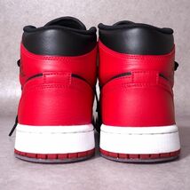 4-YA091【美品】NIKE AIR JORDAN 1 ナイキ エアジョーダン1 桜木カラー バッシュ スニーカー ブラック/レッド 26.5cm メンズ_画像5