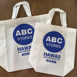 HAWAII ABC STORES エコバッグ 大・小サイズ 2枚セット ABCストア オリジナル ショッパー トートバッグ ショッピングバッグ オシャレ 新品