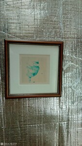 Art hand Auction Kaederisa ② Waiting Lithograph 2000 copies Limited Edition K.Risa Cat Wooden Frame Wall Hanging Painting Interior Goods Artwork Fine Art Entrance Decoration Cat, artwork, print, lithograph, lithograph
