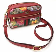 極美品 GUCCI グッチ 【GGスプリーム オフィディア フローラ ショルダーバッグ 517350 ベージュ系(花柄)×赤系×ゴールド金具】箱付き_画像2