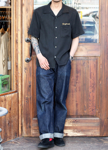 ◆美品 GANGSTERVILLE ギャングスタービル 19ss JUNGLE PANTHER S/S WORK SHIRTS リヨセル オープンカラーシャツ M GSV-21-SS-19