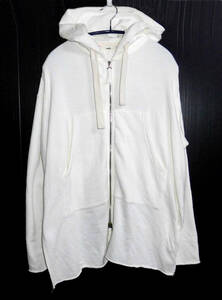◆美品 unfil アンフィル Pa&Co-terry zip up hoodie 変形デザイン 和紙 ジップアップ スウェットパーカー サイズ0