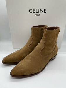 CELINE セリーヌ スウェード サイドジップ ブーツ キャメル 782045ブーツ suede side zip boots サイズ41 サイドゴアブーツ ブラウン 