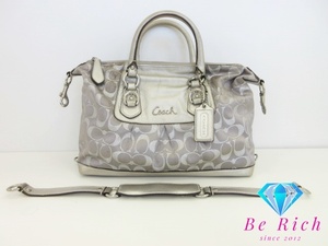 コーチ COACH 2way ショルダーバッグ ハンドバッグ F15804 アシュレイ シグネチャー ルレックス サッチェル メタリック 【中古】 bk8337