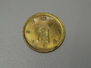 ★近代金貨 旧1円金貨 後期 日本 明治4年 直径約14mm 金900/銅100 1枚｛Y05879｝